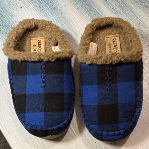 Deer Stags Blue and Black Kids Slippers